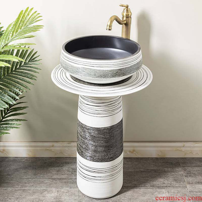 Pillar lavabo floor sink basin household basin of Pillar type lavatory is suing one ceramic column 3