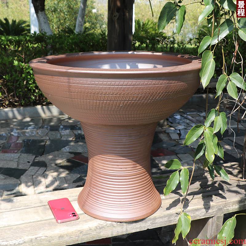 Jingdezhen ceramic basin water lily yard ground tank GangPen lotus large pillar type restoring ancient ways is the tortoise goldfish bowl