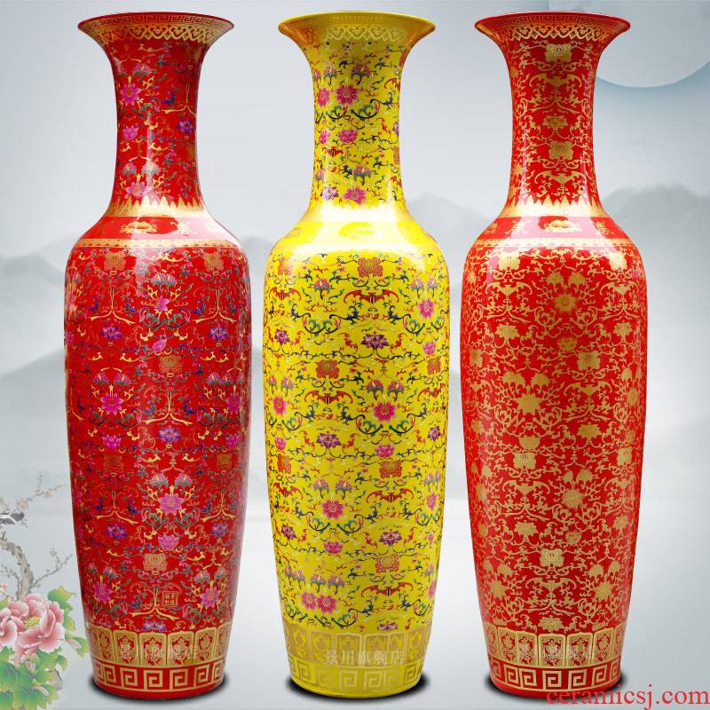 Jingdezhen ceramics home sitting room put lotus flower vase of large hotel shop furnishing articles wedding festival gift