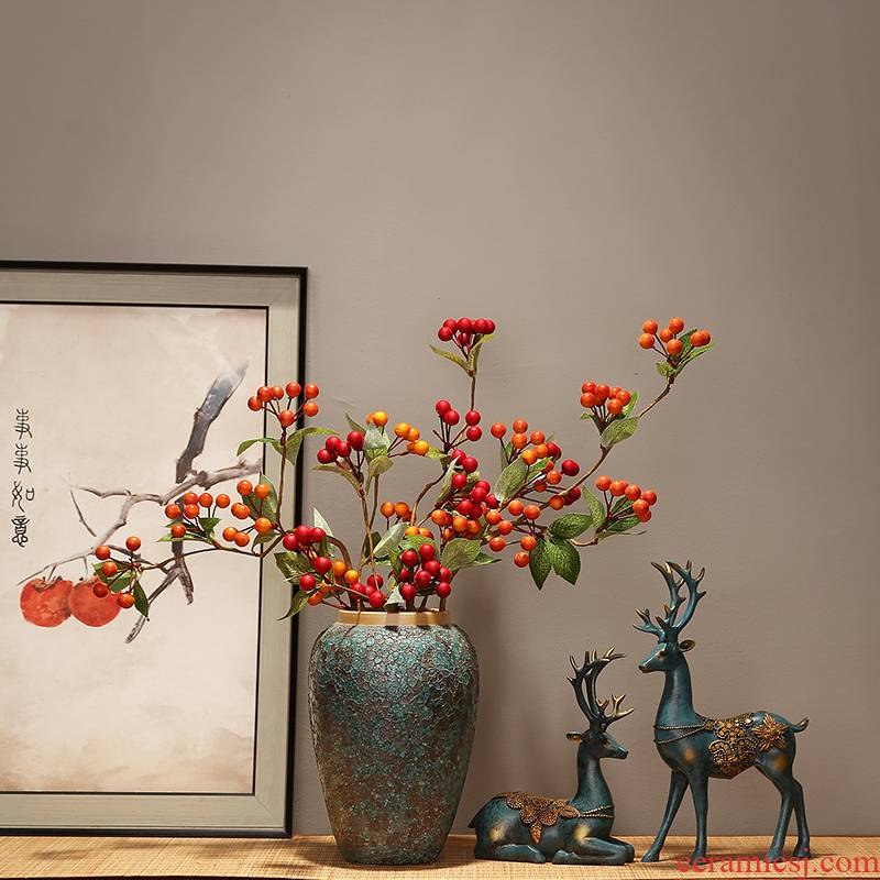 Modern creative home sitting room TV ark place jingdezhen ceramics vase decoration decoration new Chinese zen