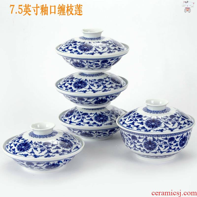 Yu, jingdezhen and exquisite porcelain combiner four ceramic dish one soup plate with cover insulation food dish plate tableware