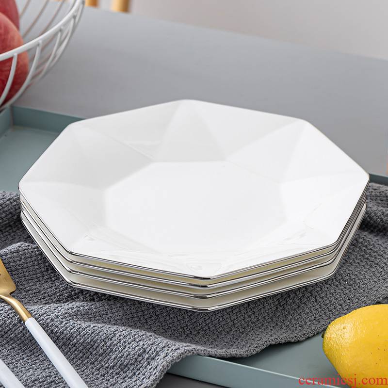 Son ipads porcelain dish dish creative household anise disc white Jin Bianshang plate square plate of jingdezhen ceramic plates