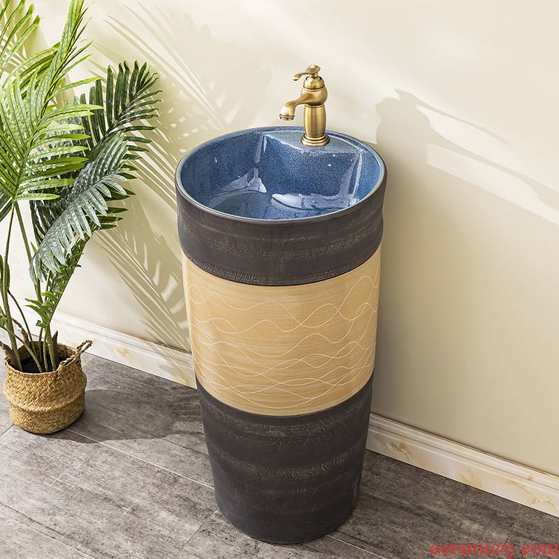 Ceramic lavatory basin balcony floor pillar lavabo toilet basin of is suing household one column 4