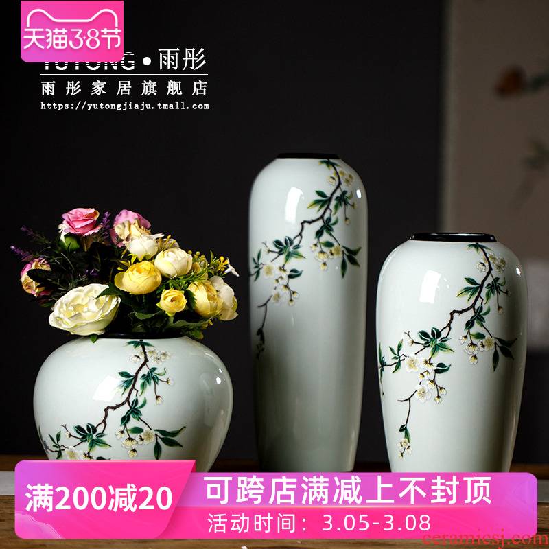 Chinese style household contracted ceramic vase furnishing articles sitting room porch flower arranging flower implement large creative ins floral arrangements
