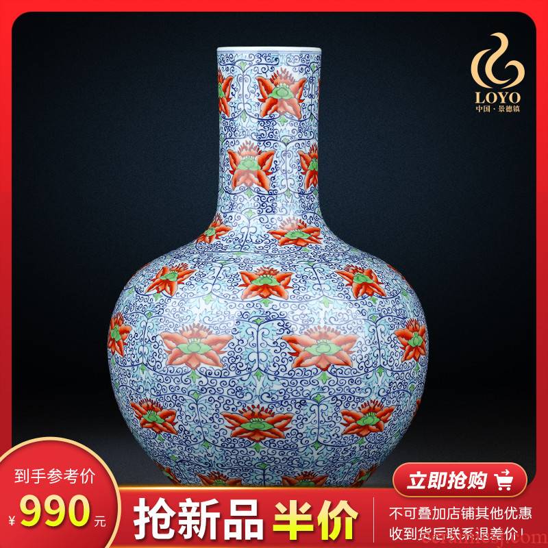 Jingdezhen ceramics celestial Chinese blue and white vase bucket color porcelain ornaments study the sitting room TV ark, furnishing articles arranging flowers