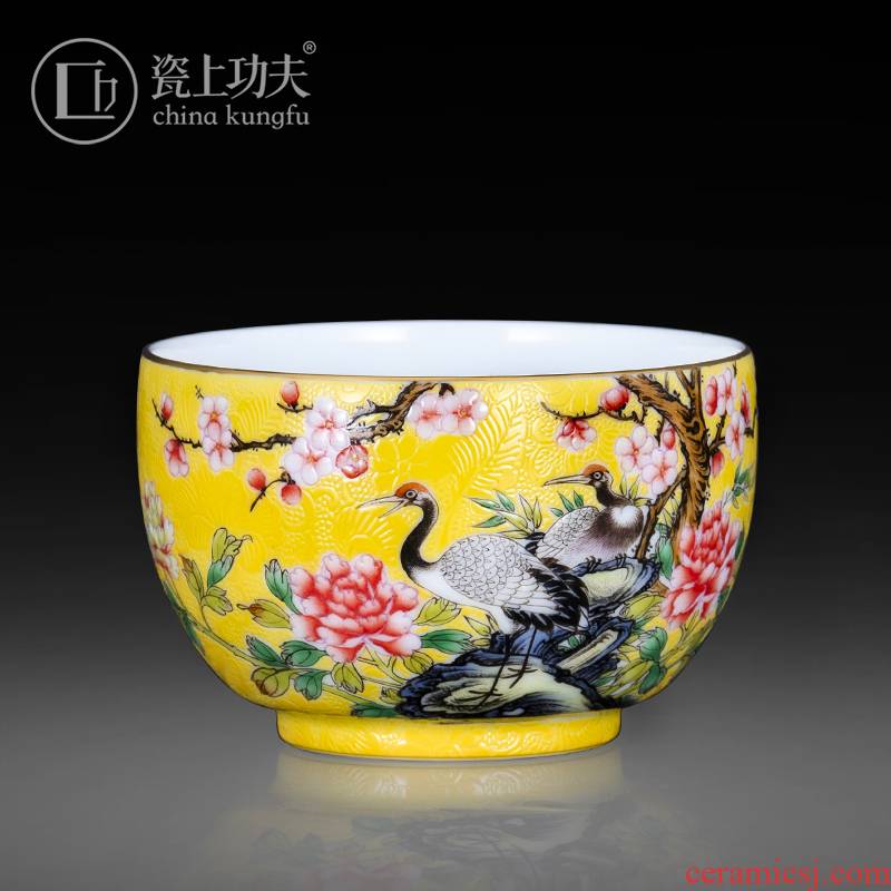 Jingdezhen ceramic spent (hand - made steak crane master cup kung fu tea light cup tea sample tea cup single cup collection level