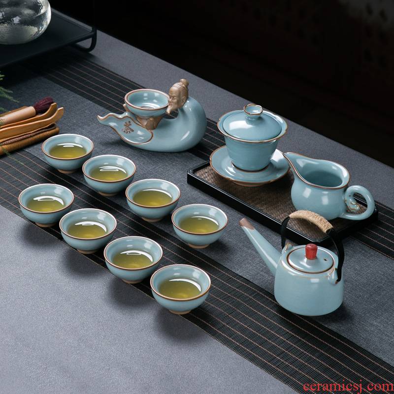 Your porcelain Your up the was set home sitting room jingdezhen ceramic kung fu tea pot lid bowl of ice to crack the small tea cups