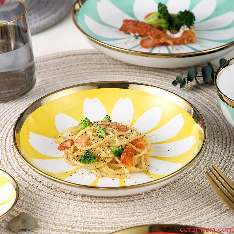 Japanese ceramic dish dish dish household creative web celebrity dish fish dish, tableware breakfast dish soup plate of jingdezhen
