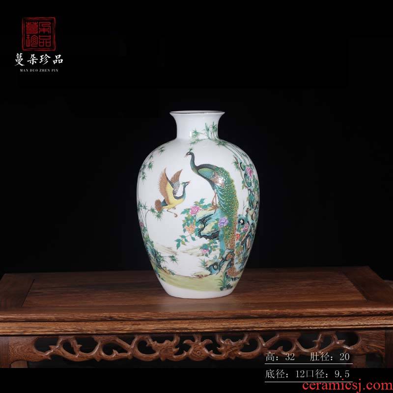 Jingdezhen phoenix vase colorful decorative porcelain ceramic furnishing articles furnishing articles sitting room reveals ark, new vase