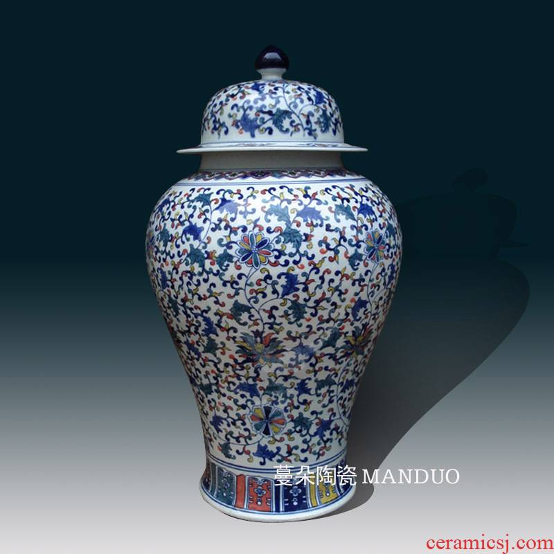 Jingdezhen general colorful porcelain pot elegant high - grade general general 40-100 cm can display as cans
