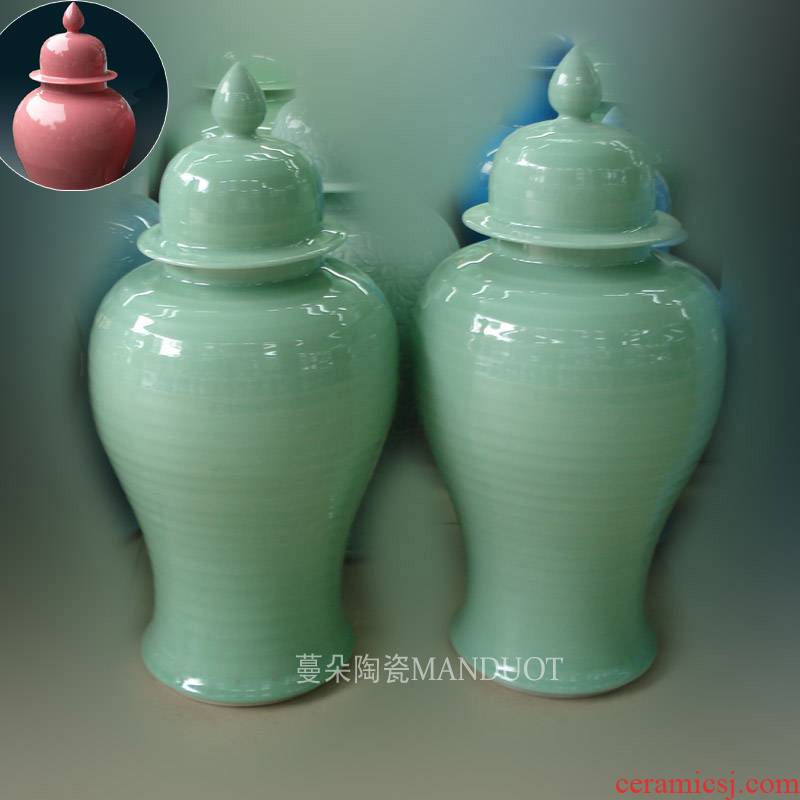 Jingdezhen celadon pure color general pot now the hotel soft outfit that occupy the home furnishings general avant - garde elegant vase
