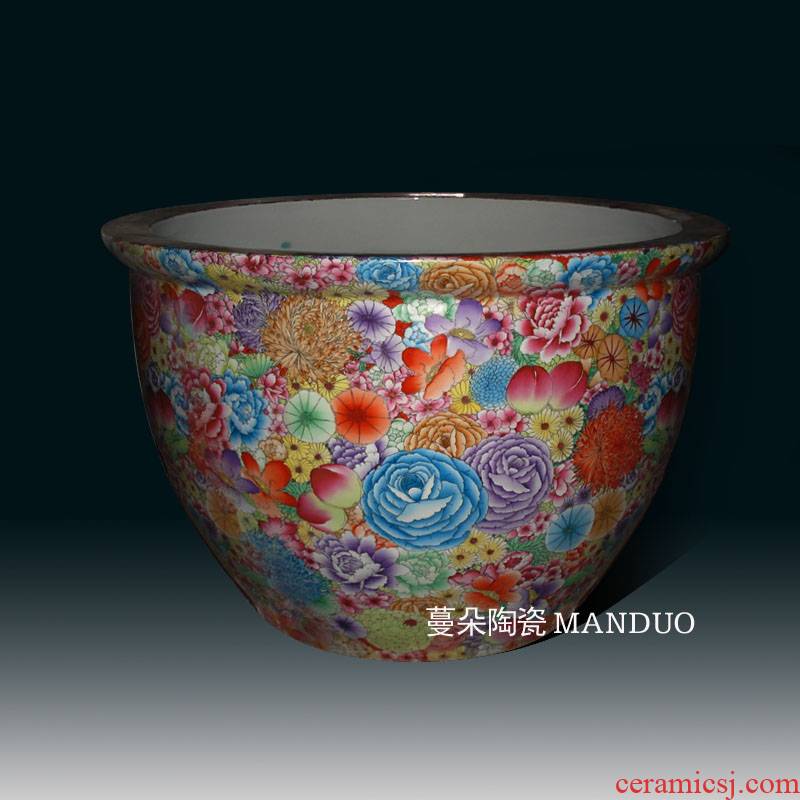 Jingdezhen custom hand - made flower porcelain to heavy vats hand - made porcelain cylinder 1-1.3 m