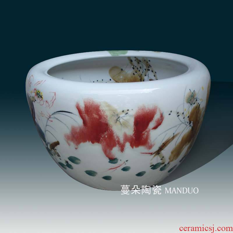 Jingdezhen ceramic aquarium high - grade culture vats lotus lotus goldfish high - grade porcelain culture vats