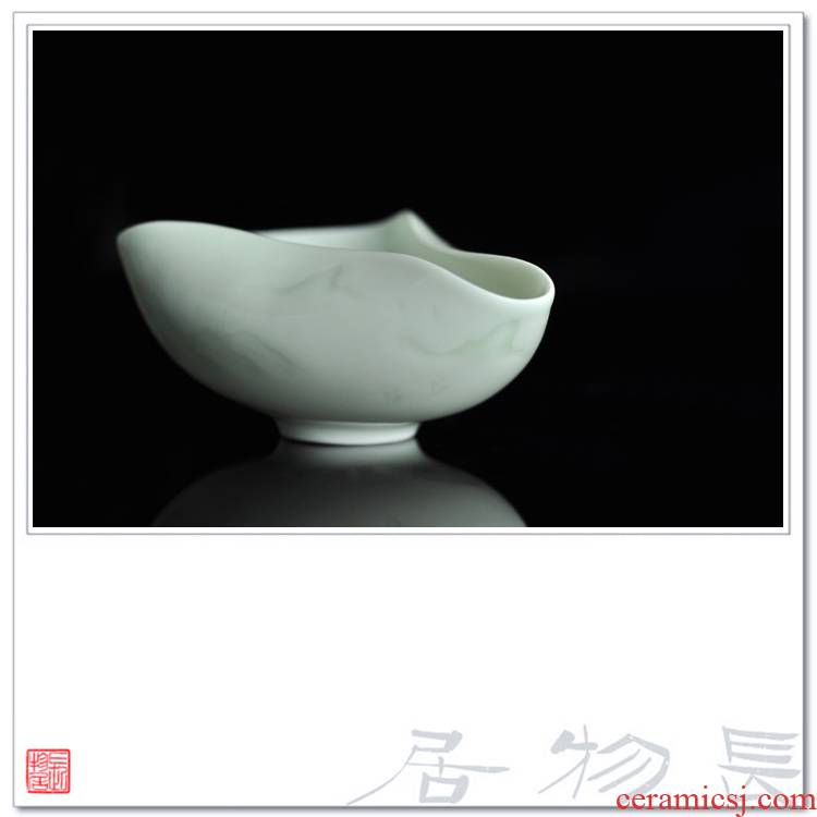 Offered home - cooked shadow blue glaze blue white porcelain dark moment at flavor landscape saucer jingdezhen ceramic tea holder by hand