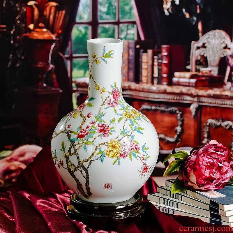 Red xin ipads porcelain vase mesa of nature science wearing flower tree household wealth flower furnishing articles do not contain the base