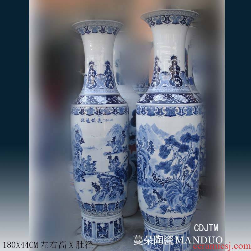 1.8 MiJinZhong Jingdezhen hand - made painting landscape big vase vase enterprises vase gift bottle of sitting room