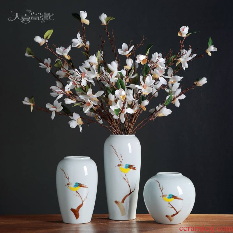Modern creative simple ceramic flower arranging machine table vase furnishing articles, the sitting room porch TV ark, home decoration