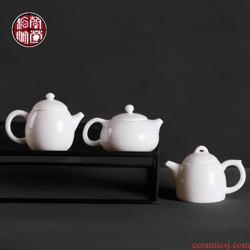 Dehua white porcelain teapot kung fu tea teapot sweet white high white porcelain pot of pure white beauty item ceramic pot