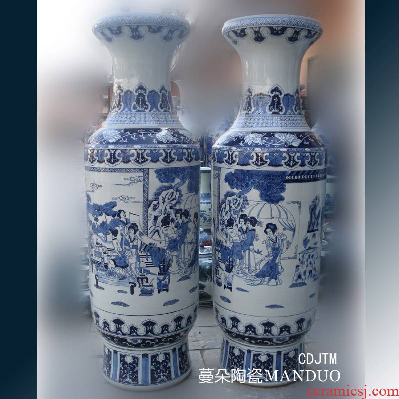 Jingdezhen hand - made 1.8 meters high bulky hand - made classical traditional Chinese porcelain vase hand - made beauty of the big vase