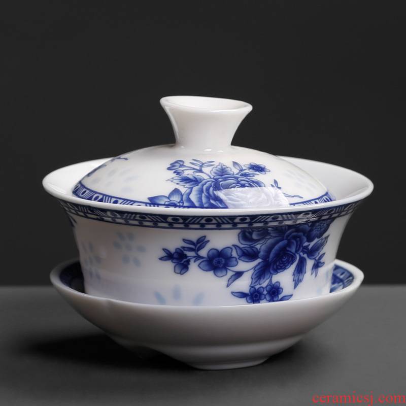 Triangle cup has a tureen archaize ceramic bowl hand grasp three mercifully tea table thin hand - made porcelain tea set 150 ml
