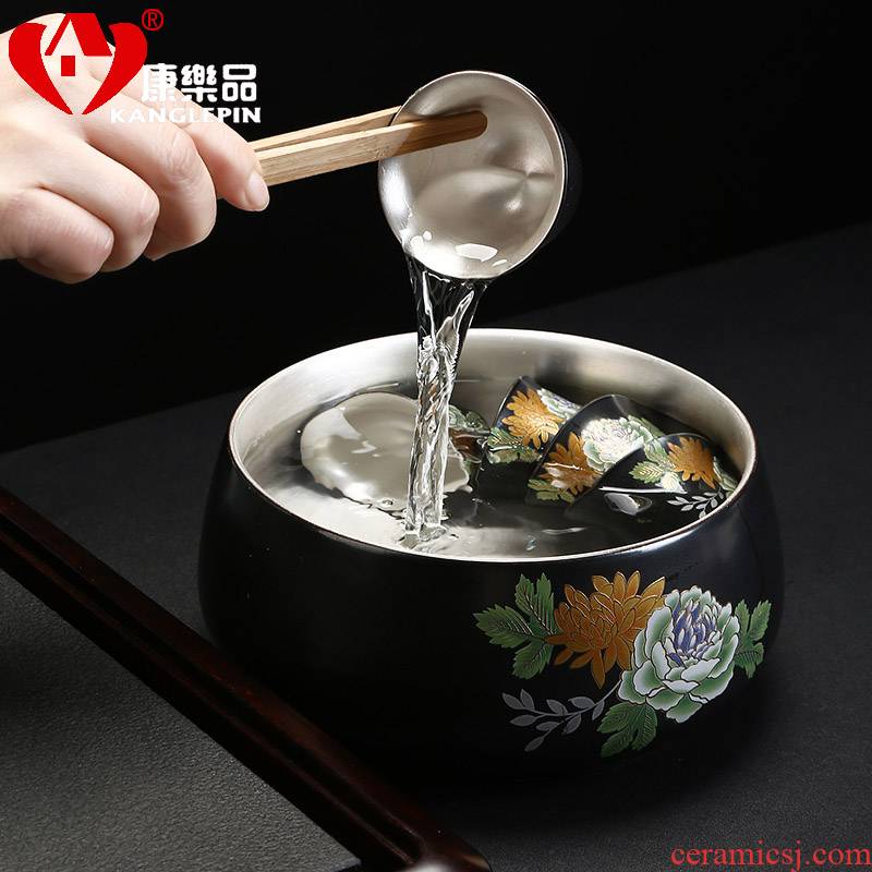 Recreational product silver wash to the ceramic tea set 999 tea tea taking simple Chinese washing water jar kung fu tea accessories household
