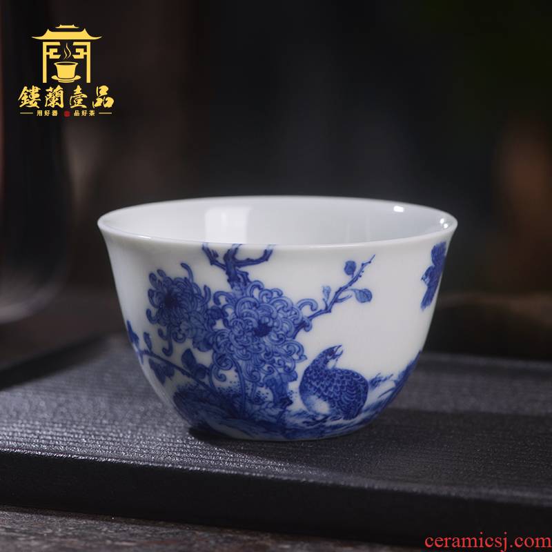 All the kernel enterprise bek integrated owner one cup of jingdezhen ceramic art family hand - made single CPU kung fu tea set personal tea cup