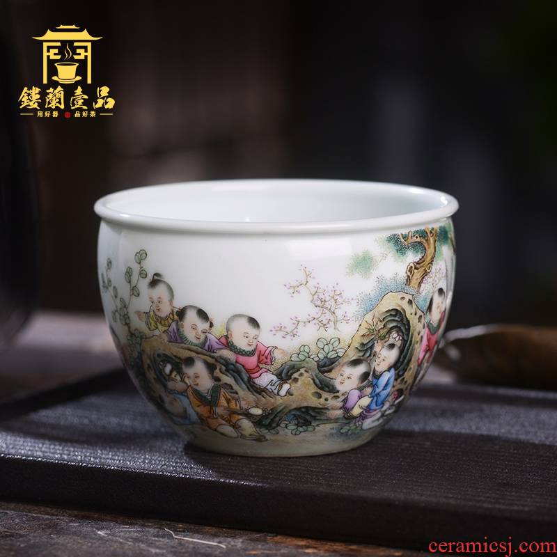 Jane don spill pastel lad master cup of jingdezhen ceramic hand - made all single CPU kung fu tea set personal tea cup