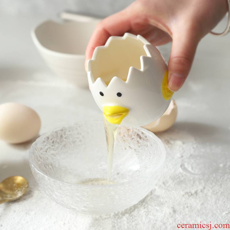 Ceramic egg white separator creative points and egg yolk protein automatic filter baking tools