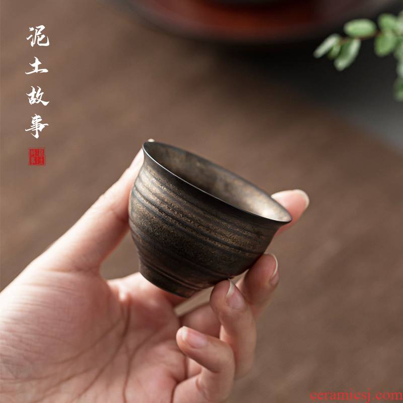 Hand made cup gold iron glaze sample tea cup manually thin body products of ceramic masters cup kung fu tea tea set, restoring ancient ways