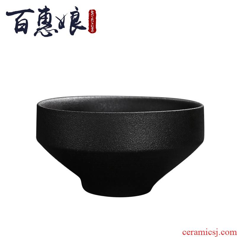 (niang coarse pottery tea to wash the black pottery small single CPU for wash bowl Japanese ceramics kung fu tea accessories in hot writing brush washer