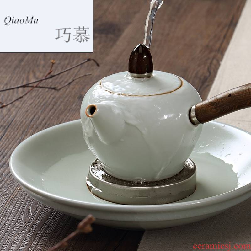 Qiao mu Taiwan FengZi your up dry water table circular bearing kung fu tea set of the dry tea pot dish checking ceramic dry