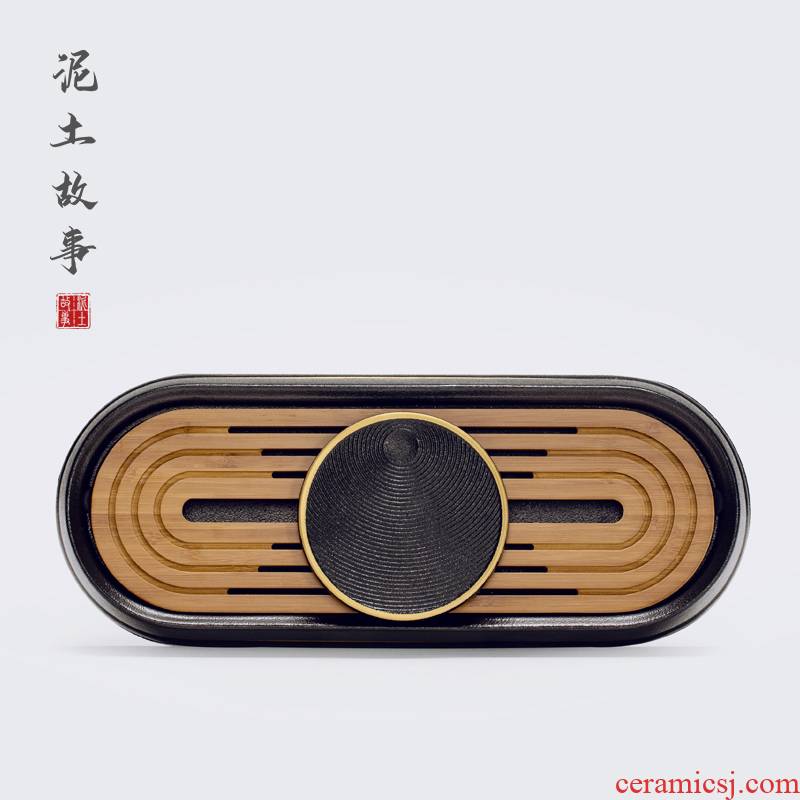 Japanese contracted creative kung fu tea tray ET water dish household embedded ceramic tea set tray was small dry terms plate