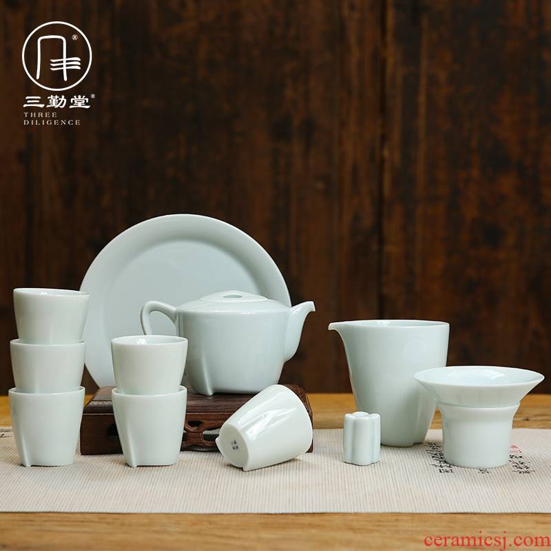 Three frequently hall of a complete set of kung fu tea set jingdezhen ceramic cups tureen ST1021 masters cup 12 head group