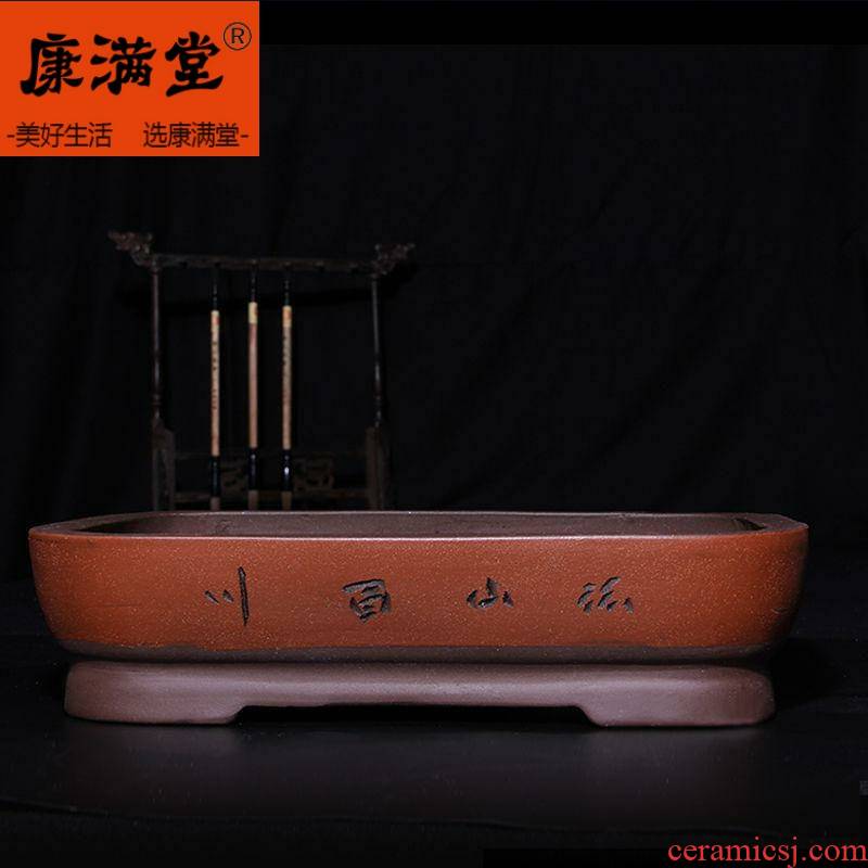 The New water stone tray was violet arenaceous basin bottom artificial rockwork bonsai POTS rectangle ceramic water stone