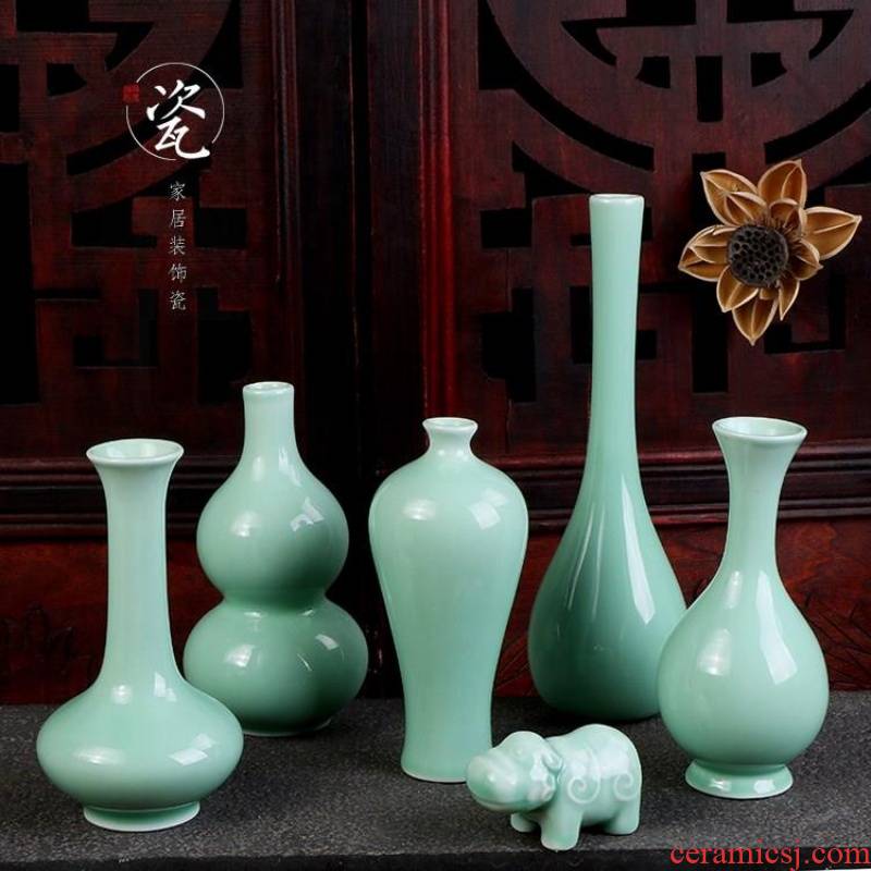Ceramic floret bottle of flower celadon net bottle name plum inside bottle classical contracted Chinese wind desktop porch home furnishing articles
