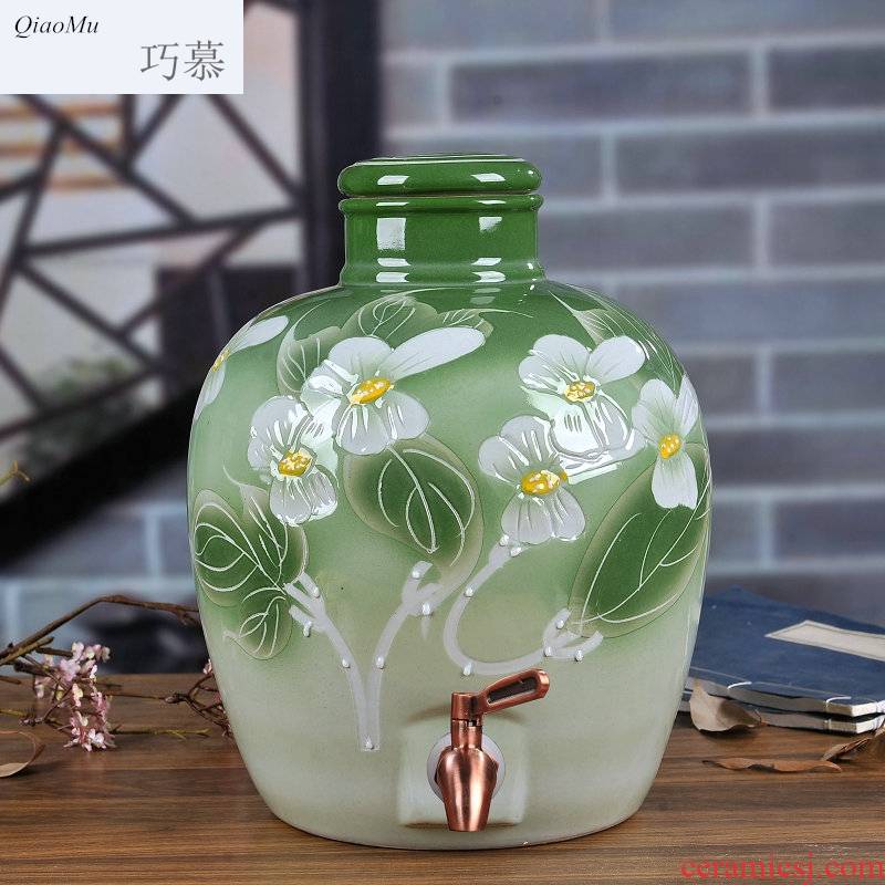 Qiao mu jingdezhen ceramic jars 10 jins 20 jins 30 pounds it 50 kg bottle bottle seal wine jars