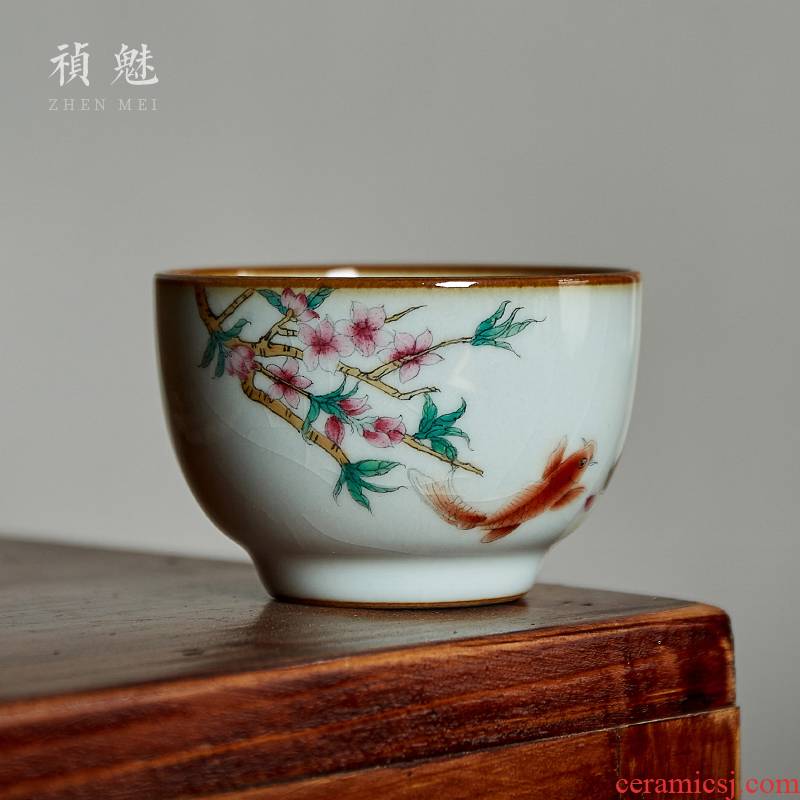 Shot incarnate the hand - made your up open piece of jingdezhen ceramic cups kung fu tea set sample tea cup can keep the master cup single CPU