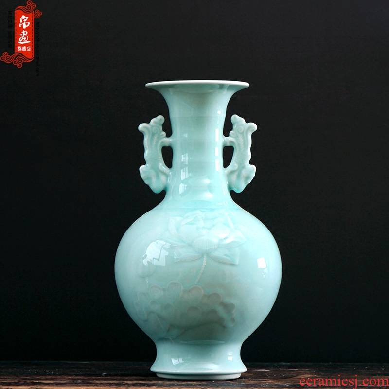 Jingdezhen ceramic furnishing articles flower flower arranging flowers sitting room cut manual flower implement green contracted household decorations