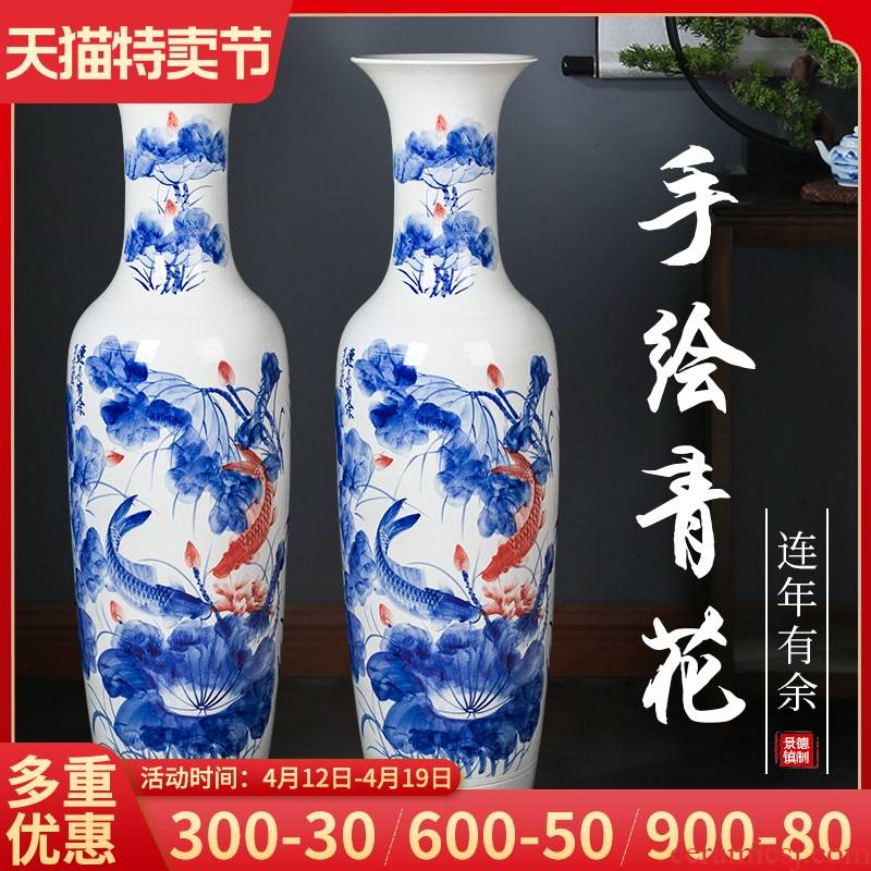 The Large vase hand - made porcelain of jingdezhen ceramics for years more than sitting room the opened new Chinese style household hotels