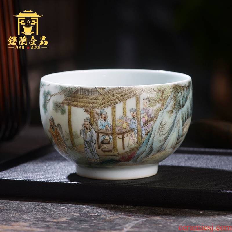 Jane don spill pastel figure master cup of jingdezhen ceramic hand - made single CPU kung fu tea tea cup sample tea cup individuals