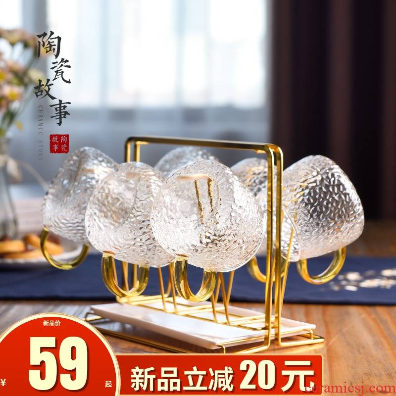 The Story of pottery and porcelain cup suit household entertain guest with beverage holder tray cups with light key-2 luxury glass glass kettle