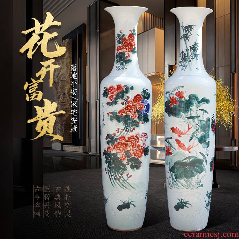Jingdezhen ceramic hand - made the French hotel opening place large vases, Chinese style living room office decorations