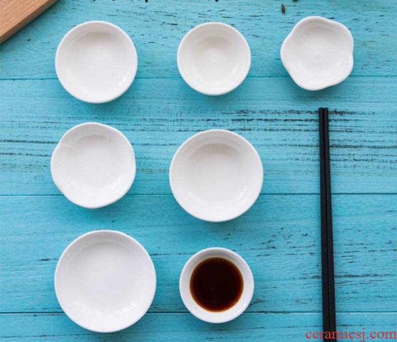 The Mini white ceramic dumplings sauce dip small small plate tableware oil disc table 10 breakfast store