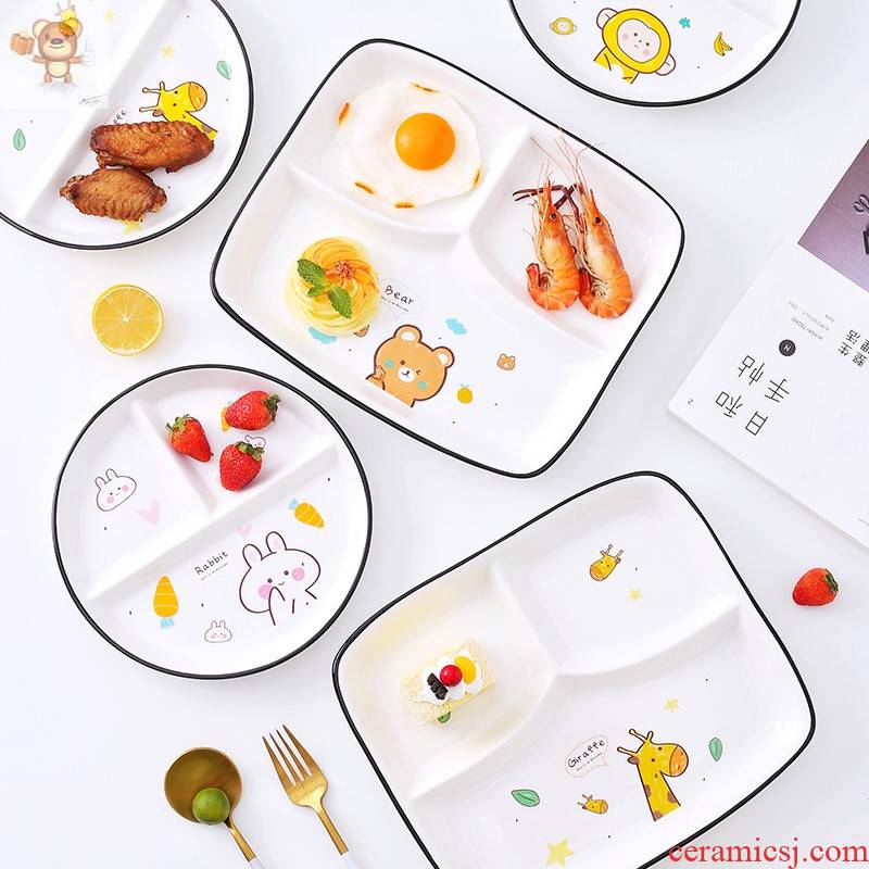 Japanese ceramics household space frame plate tableware suit one creative students eat breakfast platter food dishes