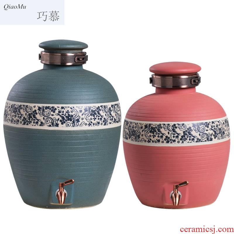 Qiao mu jingdezhen ceramic jars home hotel with medium size archaize jars liquor bottle seal