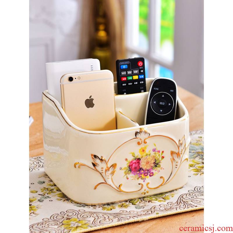 European television put the remote control to receive sundry receive box key creative ceramic desktop furnishing articles sitting room tea table