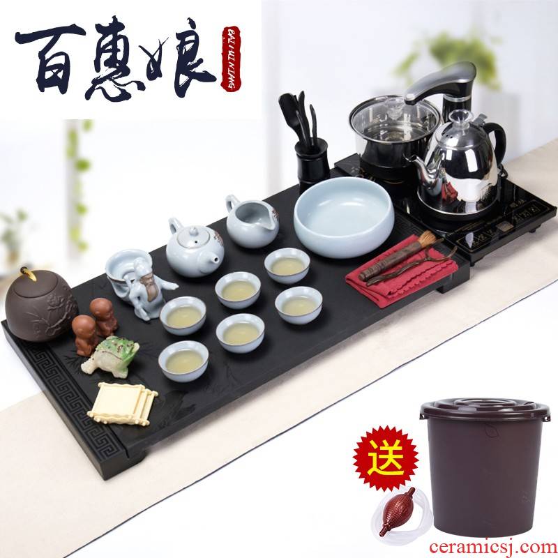 (niang sharply stone tea tray was kung fu tea set domestic ceramic teapot stone tea machine automatic kettle
