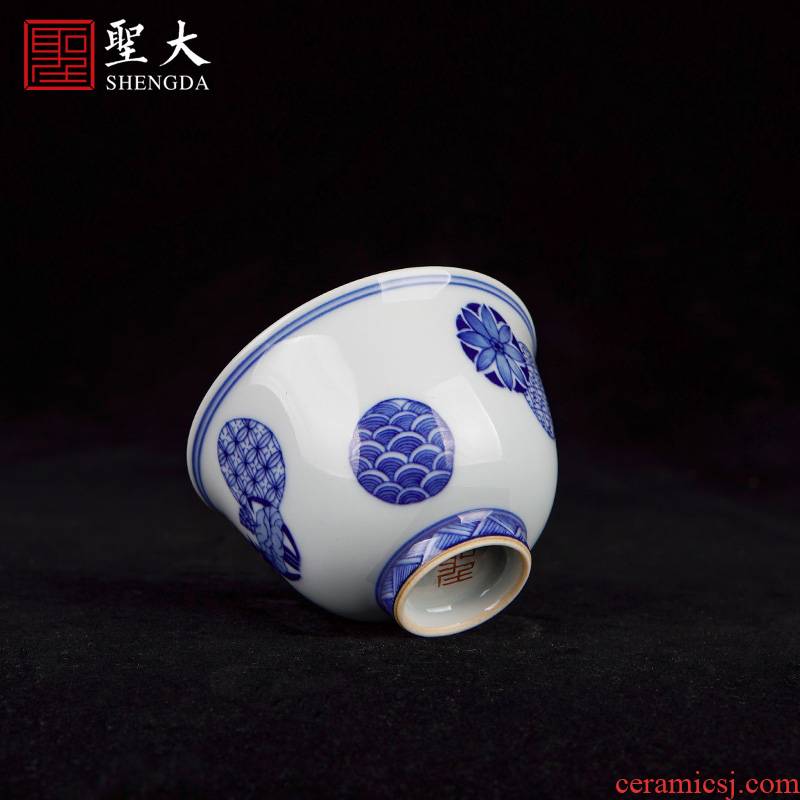 St the ceramic masters cup pure hand - made porcelain ball sample tea cup flower all hand jingdezhen tea kungfu tea cups