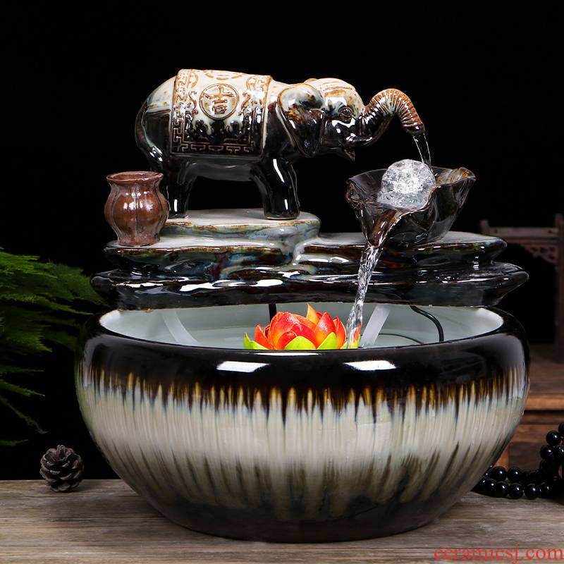 Jingdezhen ceramic aquarium water fountain creative small fish from cycle furnishing articles home sitting room a goldfish bowl