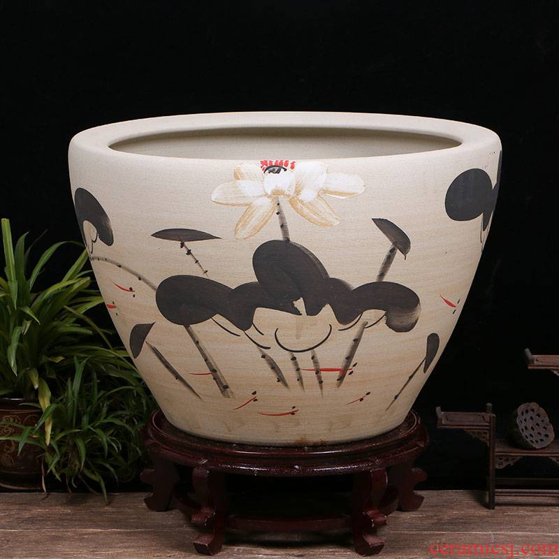 Jingdezhen ceramics sitting room aquarium office furnishing articles tank yard VAT koi fish basin tortoise cylinder